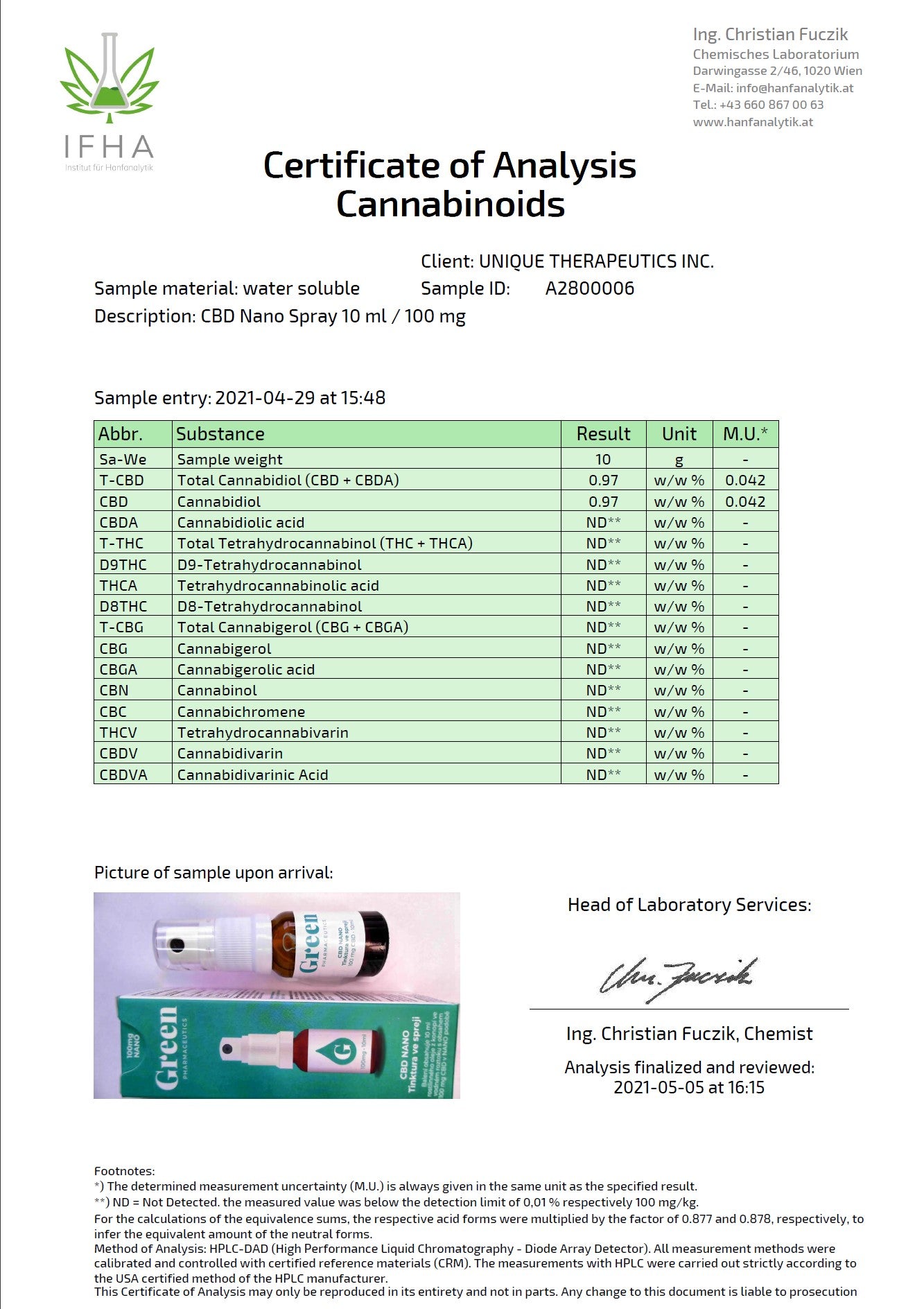 Spray Nano CBD (10%) - 100mg